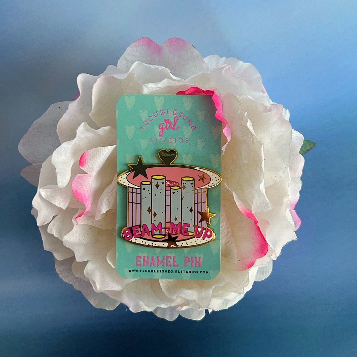 Beam Me Up Enamel Pin