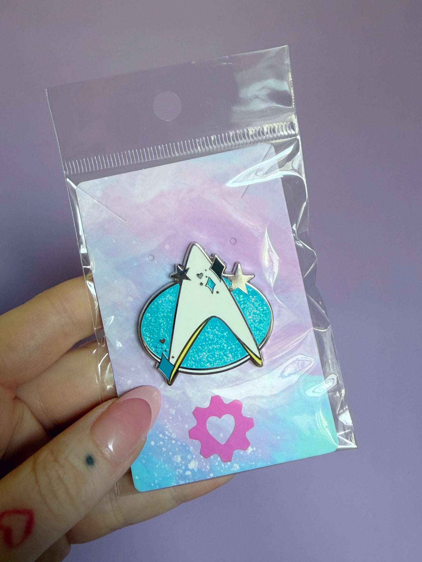 Blue Gen Com-Badge Enamel Pin