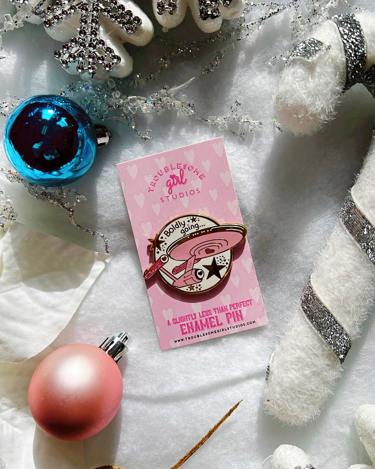 (B Grade) Pink Boldly Enamel Pin