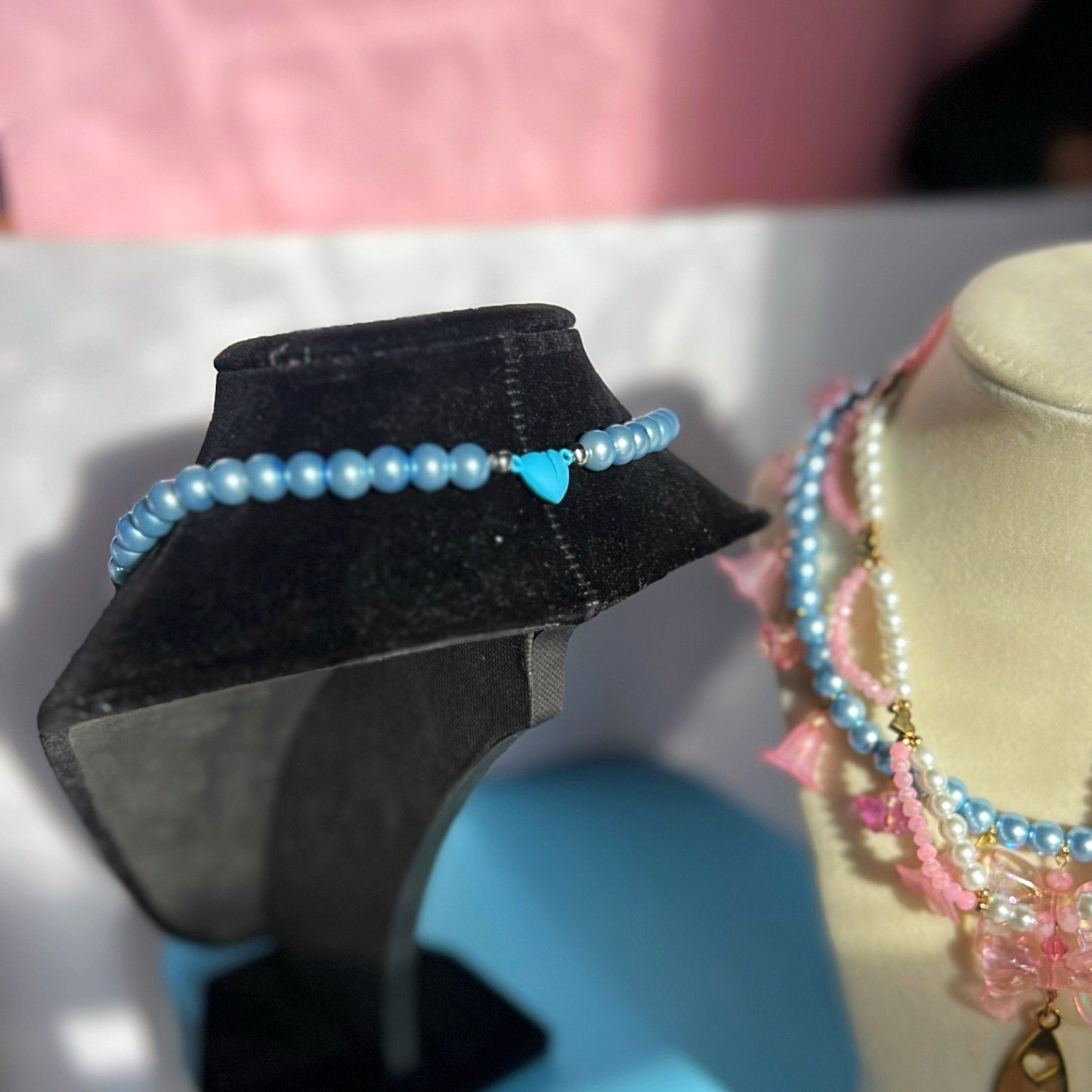 Blue Beaded Trekkie Necklace