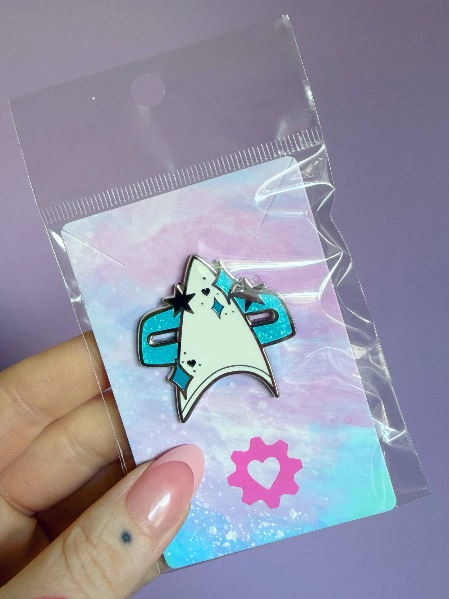 Blue Deep Space Com-Badge Enamel Pin