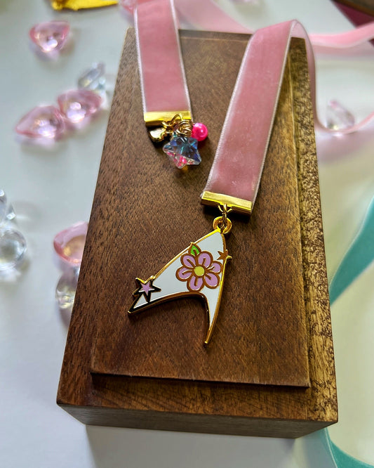 Pink Flower Delta Bookmark