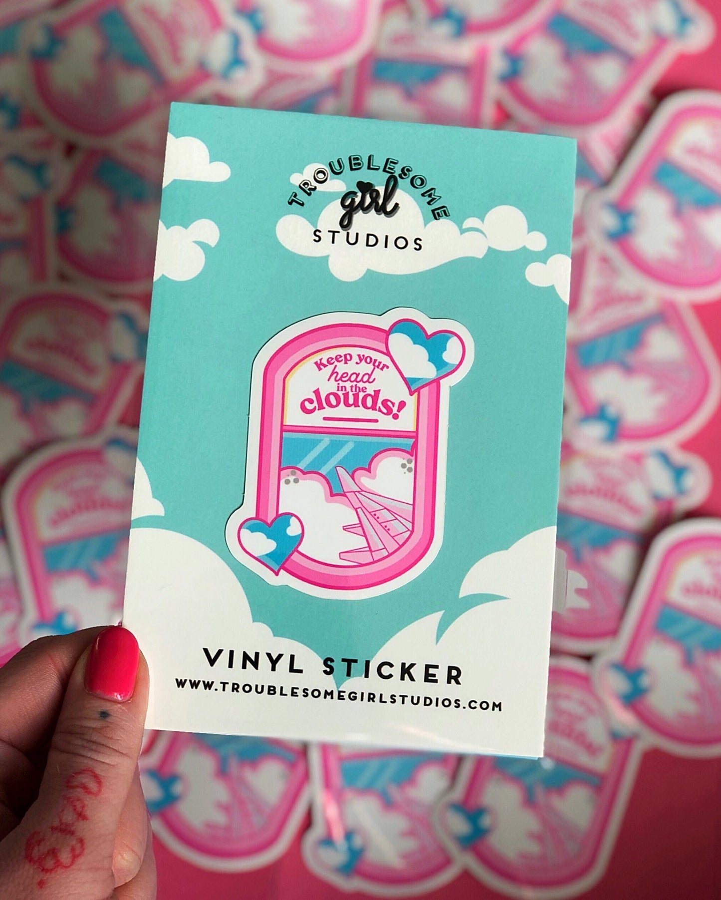 Keep Your Head In The Clouds vinyl sticker