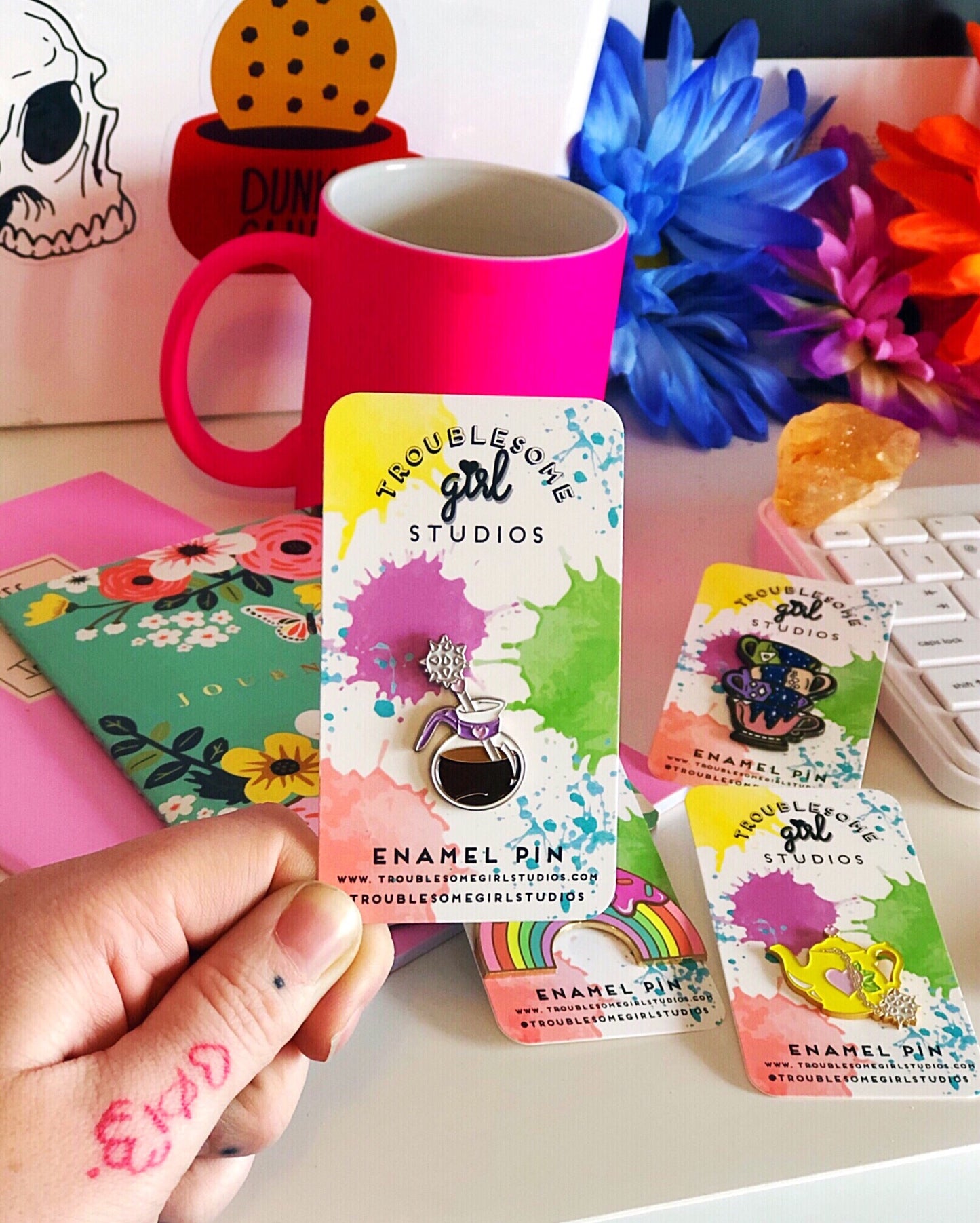 Spiked Coffee Enamel Pin