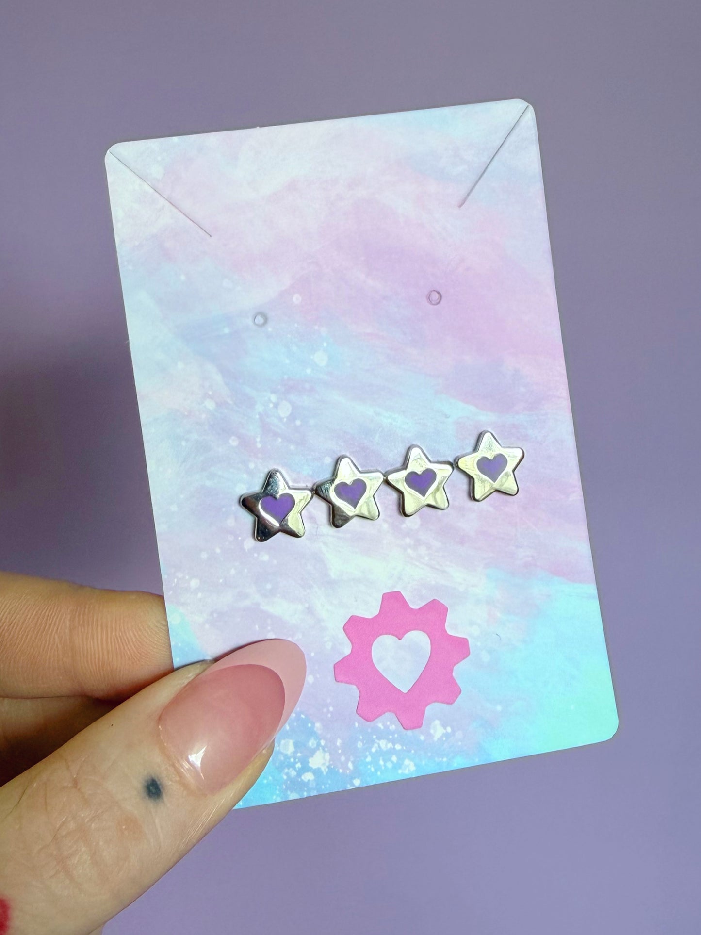 Silver and Purple Star Collar Pips