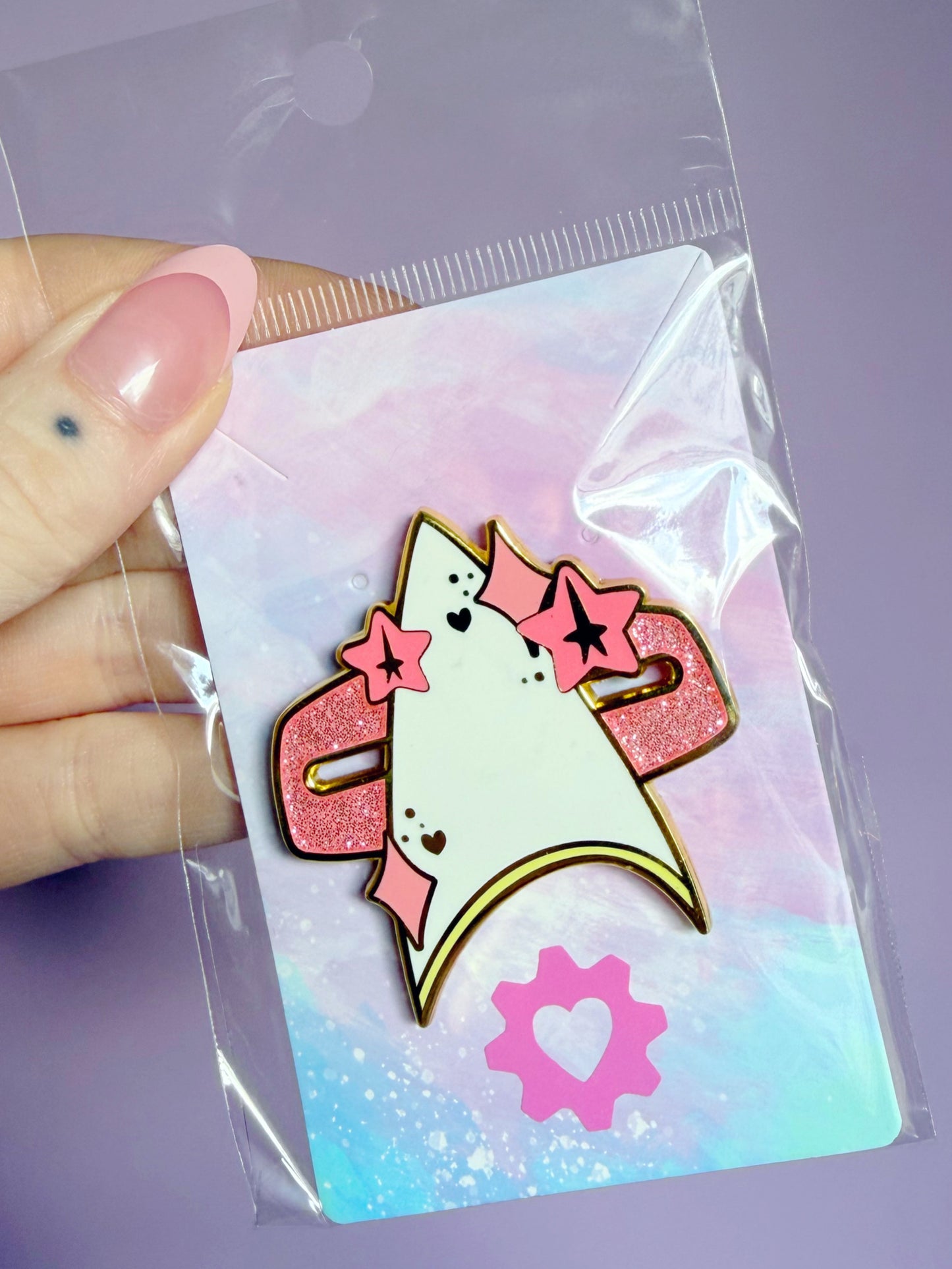 Pink Deep Space Magnetic Cutie Com-Badge