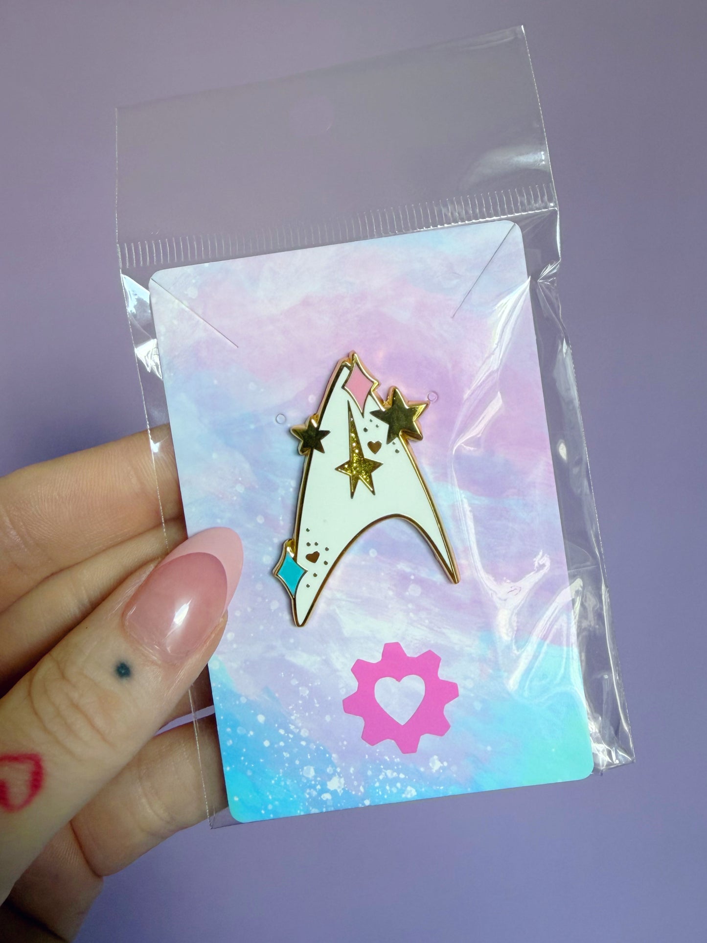 Gold Original Cutie Com-Badge Enamel Pin