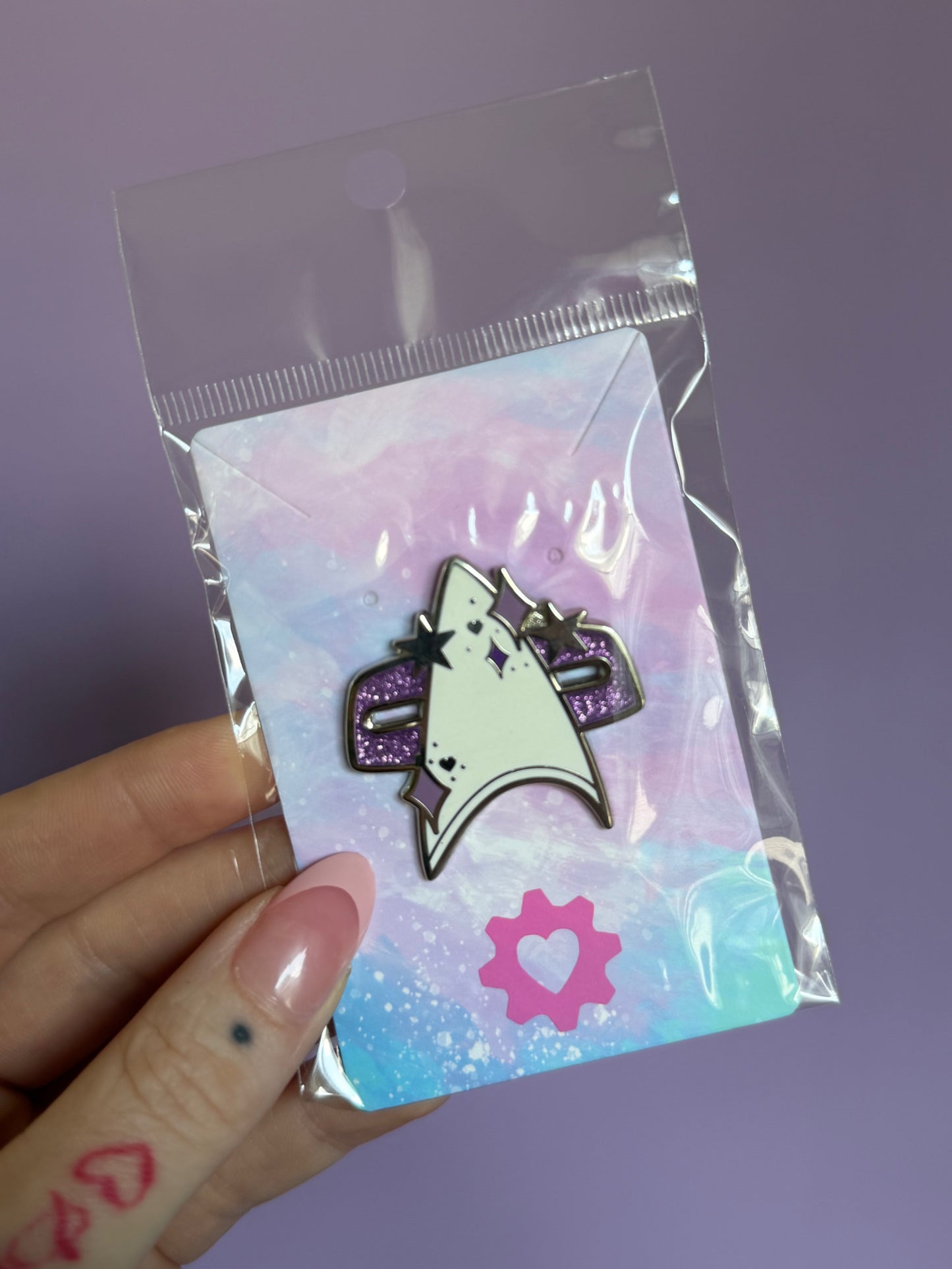 Purple Deep Space Com-Badge Enamel Pin
