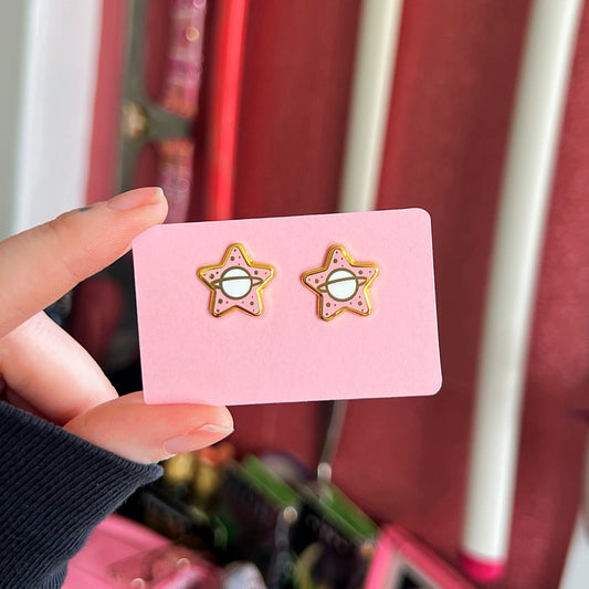 Star Planet Stud Earrings