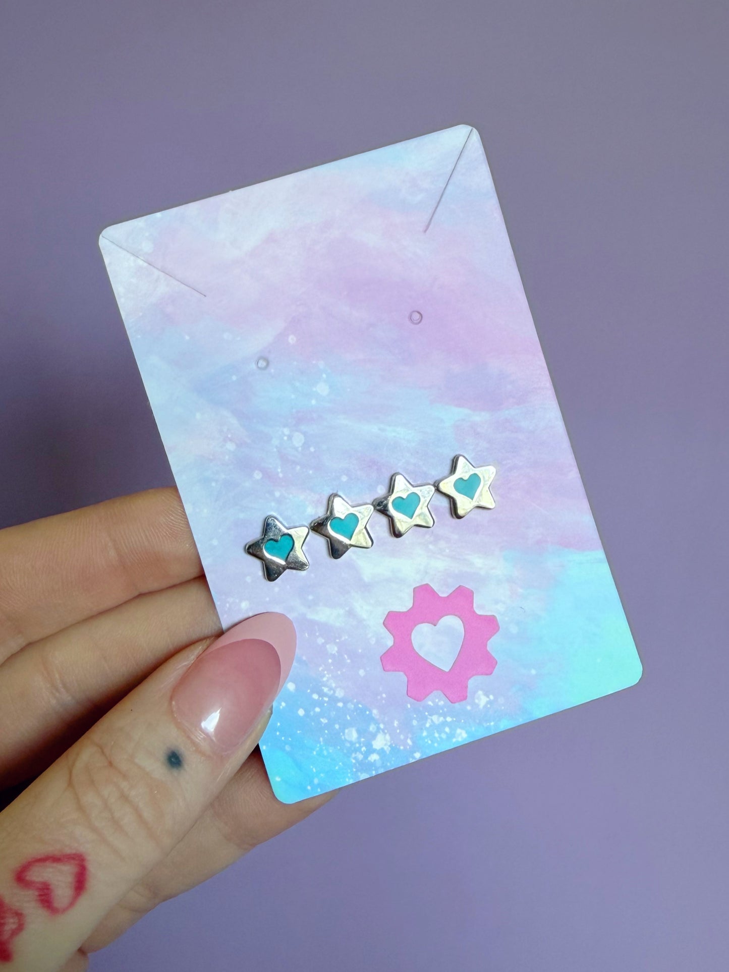 Silver and Blue Star Collar Pips