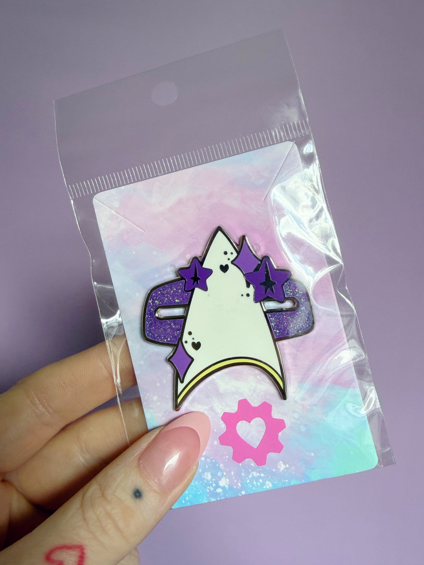 Purple Deep Space Magnetic Cutie Com-Badge