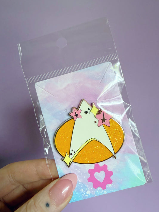 Pink and Gold Gen Magnetic Badge