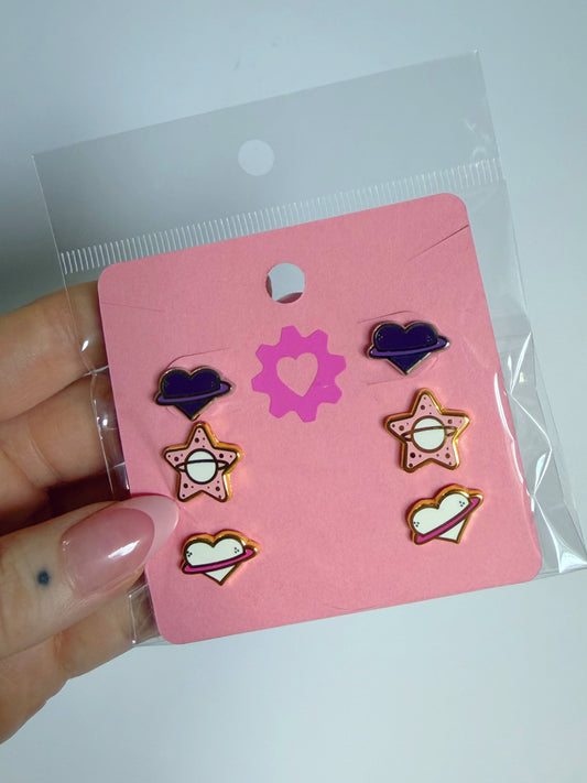 Space Heart Earring Pack