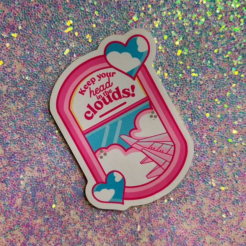 Keep Your Head In The Clouds vinyl sticker Troublesome Girl Studios
