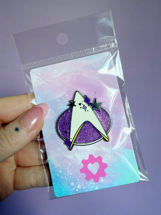Purple Gen Com-Badge Enamel Pin