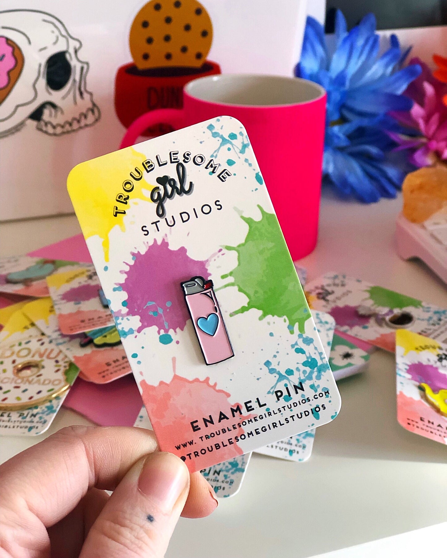 Bridge Burner Lighter Enamel Pins