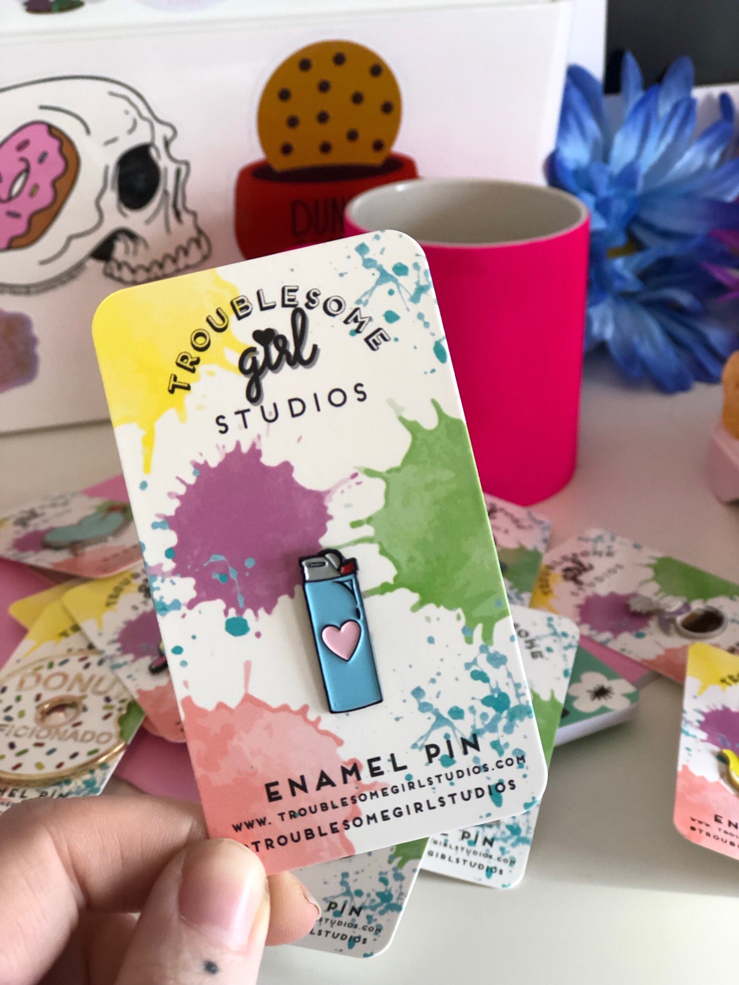 Bridge Burner Lighter Enamel Pins