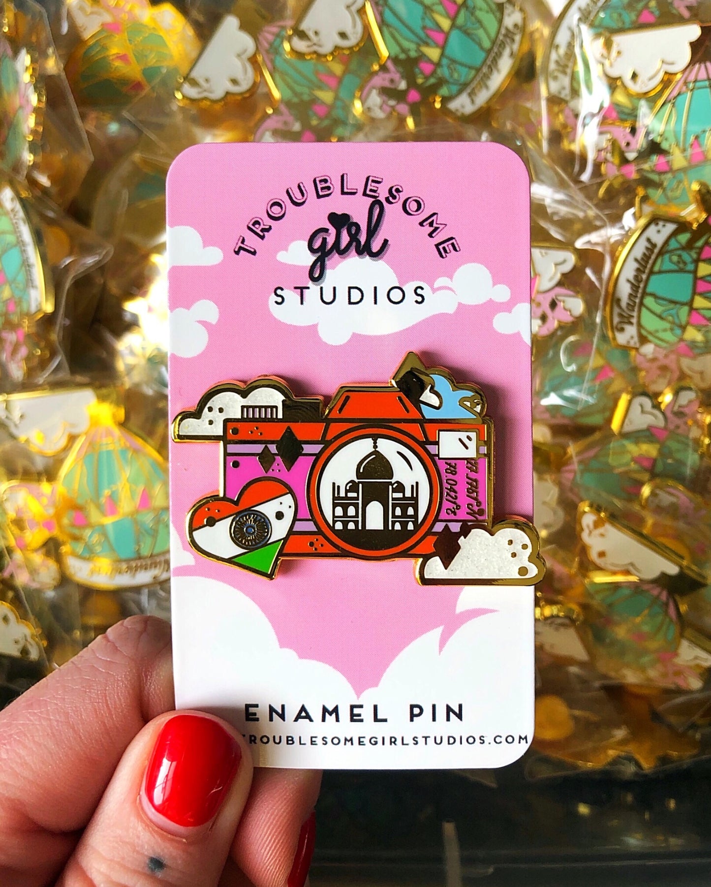 Destination India Enamel Pin