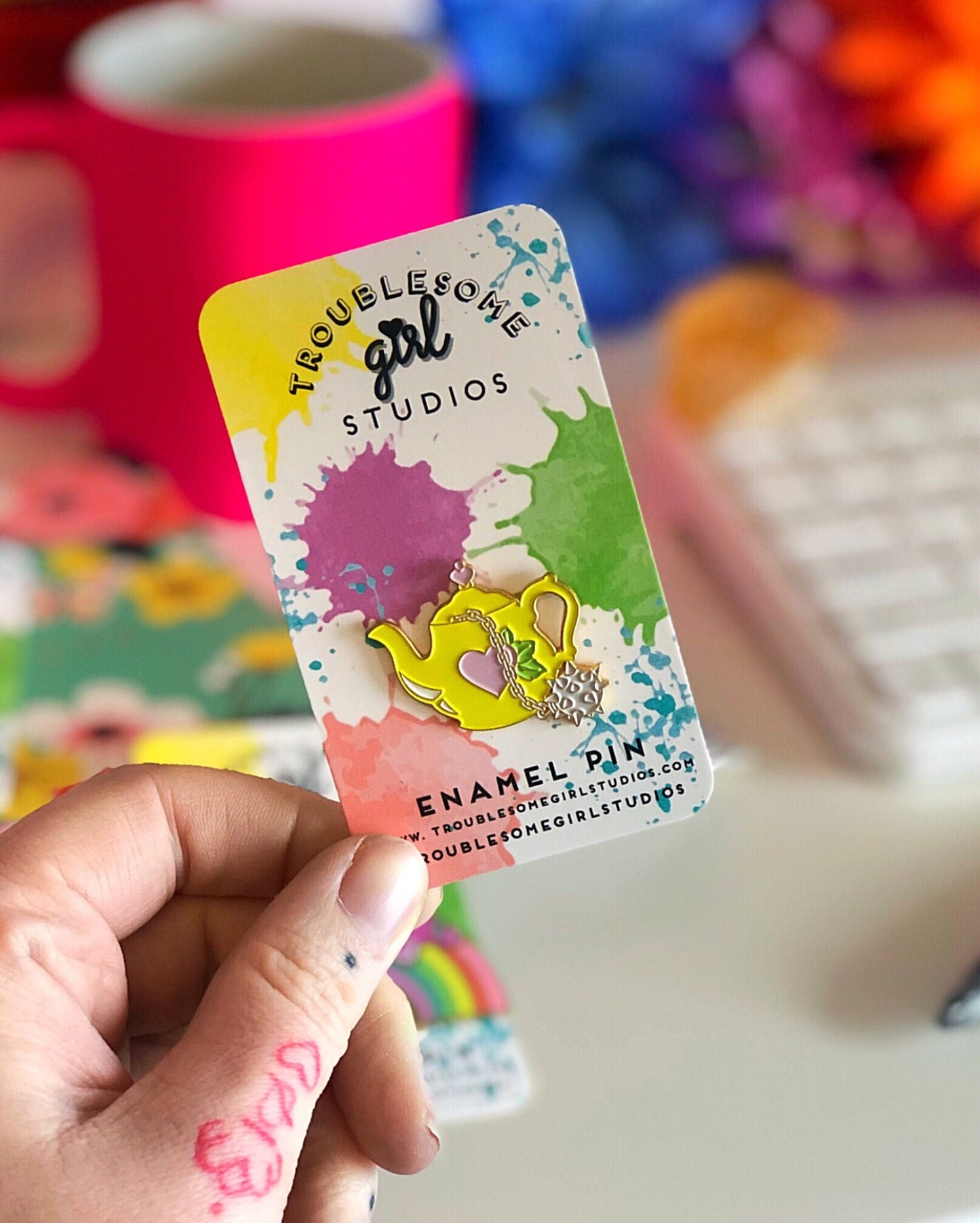 Spiked Tea Enamel Pin