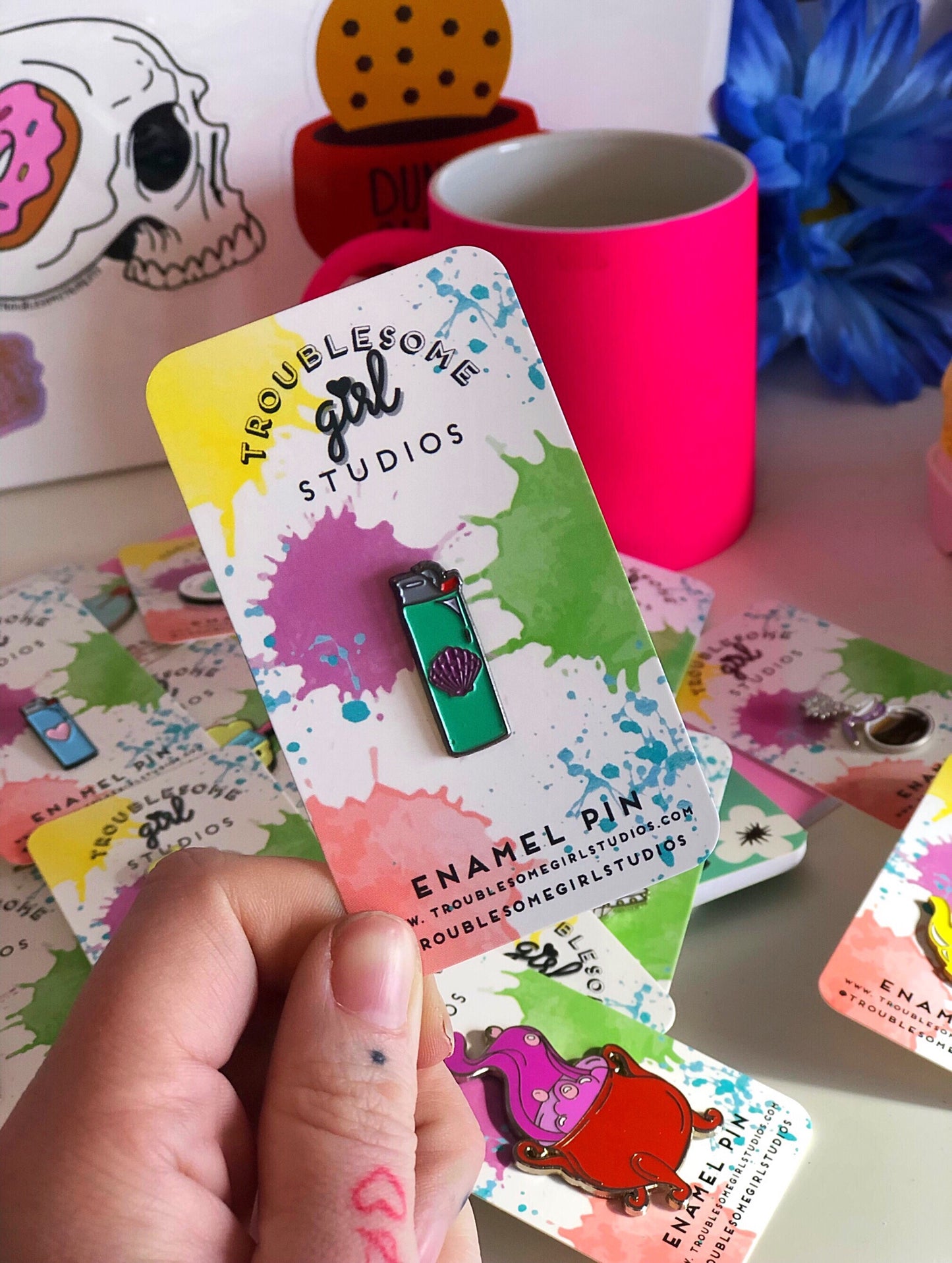 Bridge Burner Lighter Enamel Pins